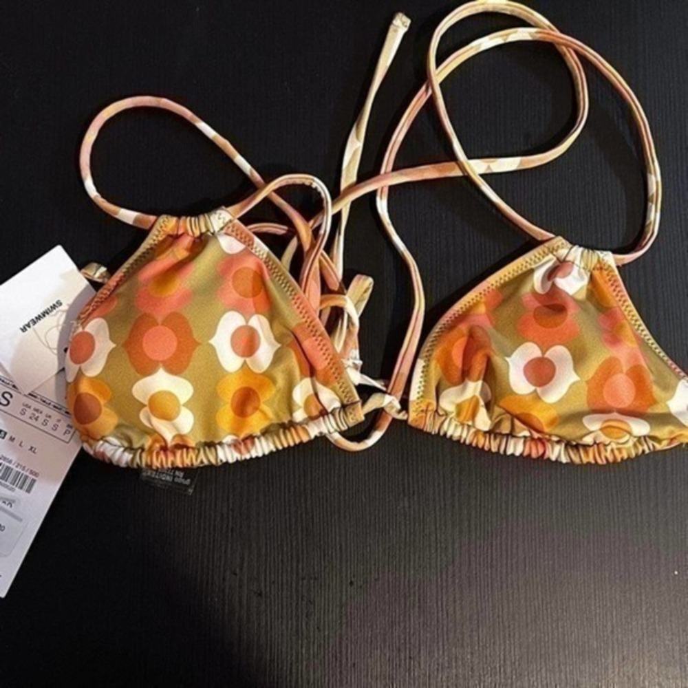 Zara set 2 piece printed bikini top and bottom 2856/220